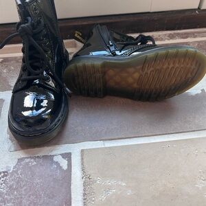 Dr Martens Girls Black Patent Leather Boots